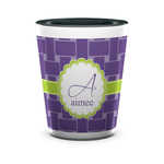 Waffle Weave Ceramic Shot Glass - 1.5 oz - Two Tone - Set of 4 (Personalized)