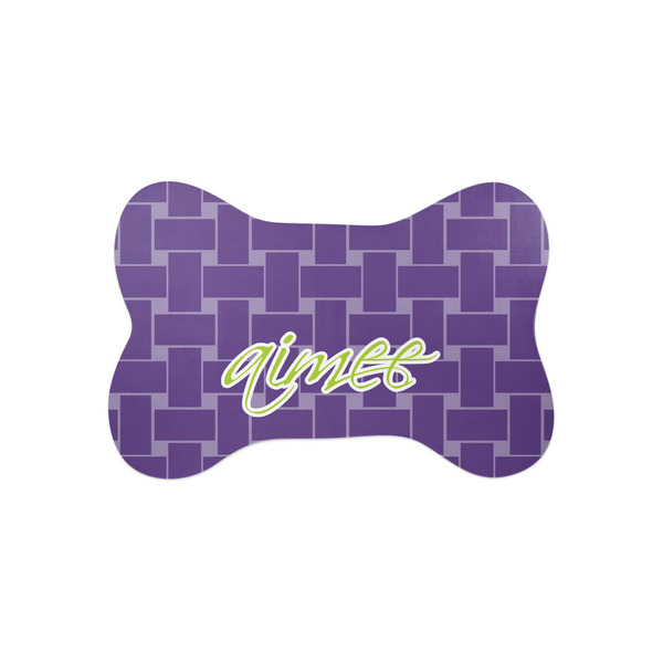 Custom Waffle Weave Bone Shaped Dog Food Mat (Small) (Personalized)