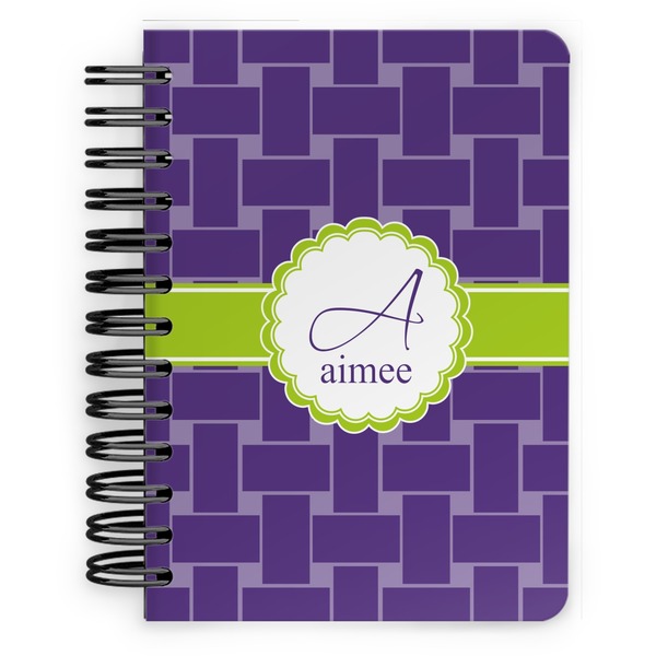 Custom Waffle Weave Spiral Notebook - 5x7 w/ Name and Initial