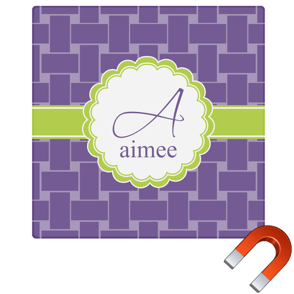 Custom Waffle Weave Square Car Magnet - 10" (Personalized)