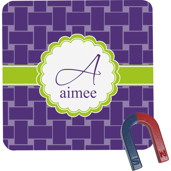 Custom Waffle Weave Square Fridge Magnet (Personalized)