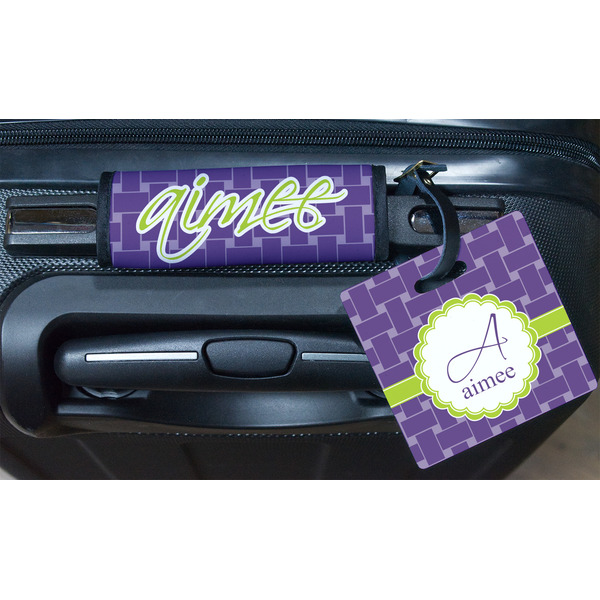 Waffle Weave Square Luggage Tag & Handle Wrap - In Context