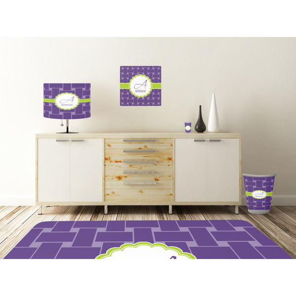 Waffle Weave Square Wall Decal Wooden Desk