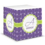 Waffle Weave Sticky Note Cube (Personalized)