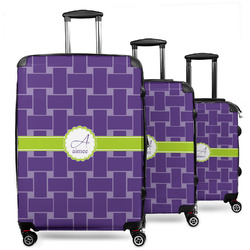 Waffle Weave 3 Piece Luggage Set - 20" Carry On, 24" Medium Checked, 28" Large Checked (Personalized)