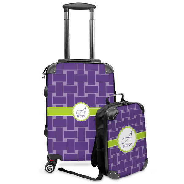 Custom Waffle Weave Kids 2-Piece Luggage Set - Suitcase & Backpack (Personalized)