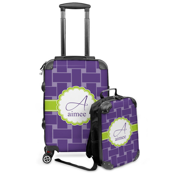 Custom Waffle Weave Kids 2-Piece Luggage Set - Suitcase & Backpack (Personalized)