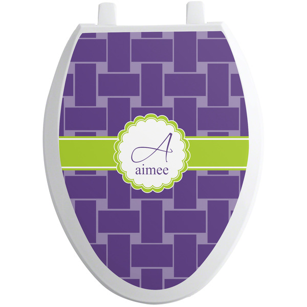 Custom Waffle Weave Toilet Seat Decal - Elongated (Personalized)