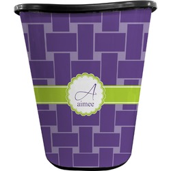 Waffle Weave Waste Basket - Single Sided (Black) (Personalized)