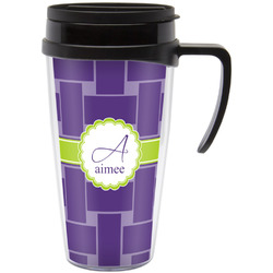 Waffle Weave Acrylic Travel Mug with Handle (Personalized)