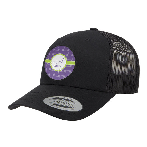 Custom Waffle Weave Trucker Hat - Black (Personalized)