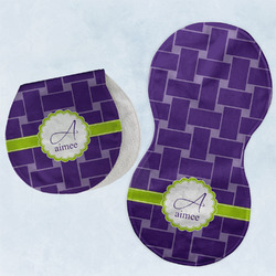 Waffle Weave Burp Pads - Velour - Set of 2 w/ Name and Initial