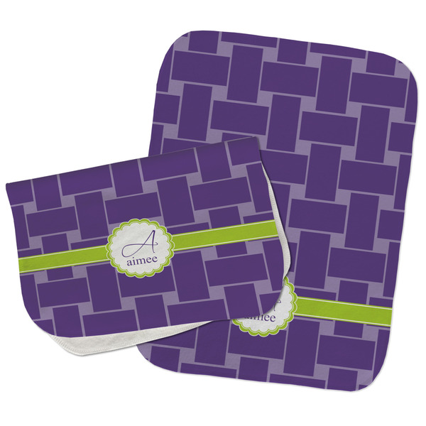 Waffle Weave Two Rectangle Burp Cloths - Open & Folded