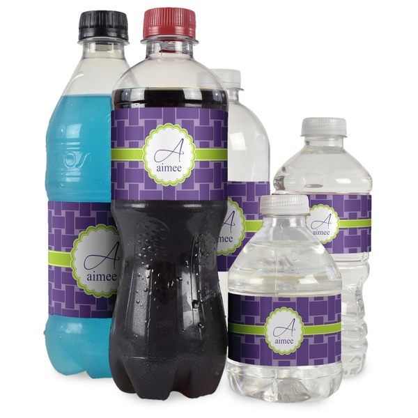 Waffle Weave Water Bottle Label - Multiple Bottle Sizes