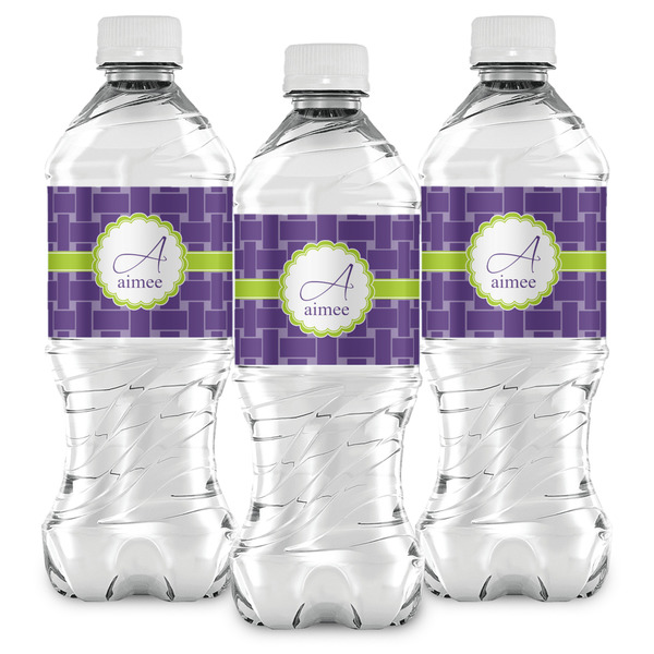 Waffle Weave Water Bottle Labels - Front View