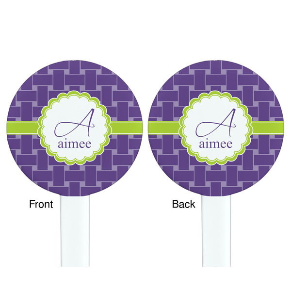 Waffle Weave White Plastic 7" Stir Stick - Double Sided - Round - Front & Back