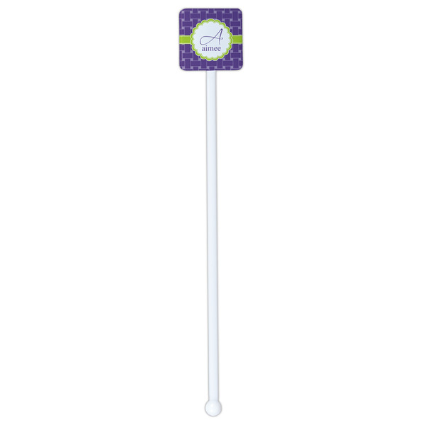 Waffle Weave White Plastic Stir Stick - Double Sided - Square - Single Stick
