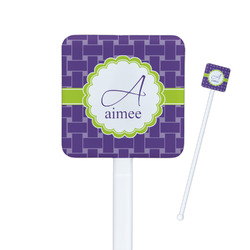 Waffle Weave Square Plastic Stir Sticks - Double Sided (Personalized)