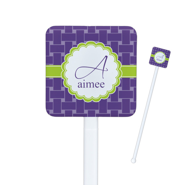 Custom Waffle Weave Square Plastic Stir Sticks (Personalized)