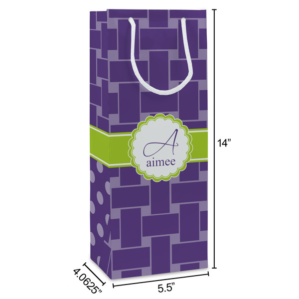 Waffle Weave Wine Gift Bag - Dimensions