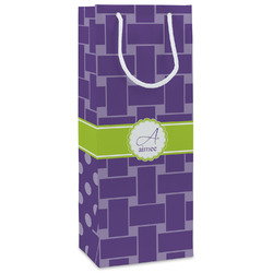 Waffle Weave Wine Gift Bags - Matte (Personalized)