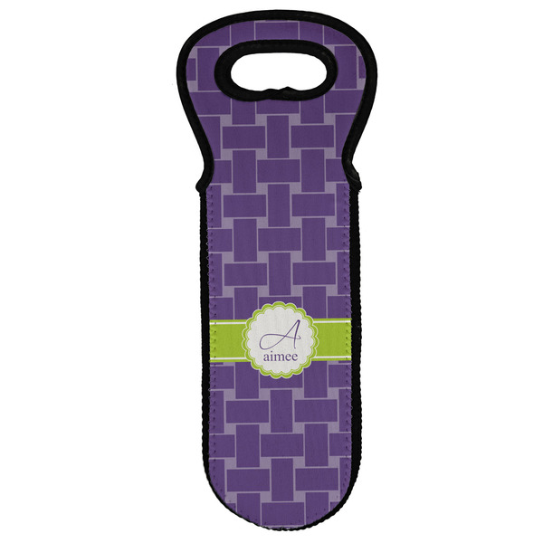 Custom Waffle Weave Wine Tote Bag (Personalized)