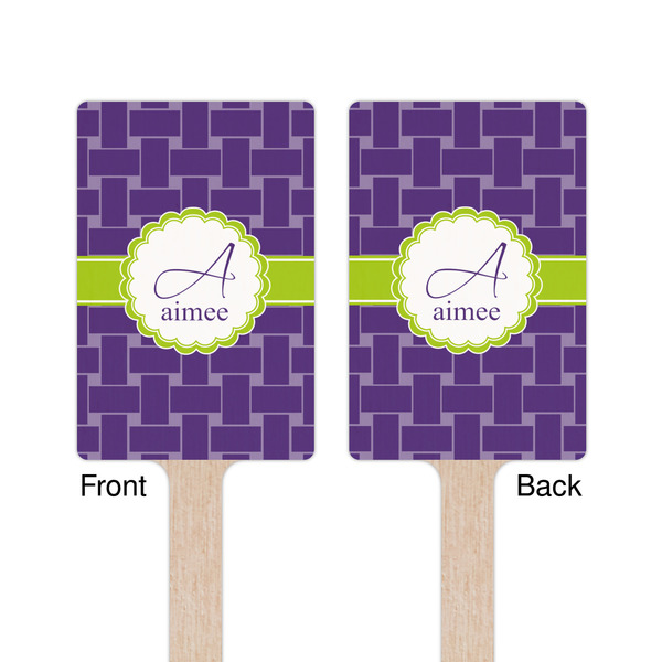 Waffle Weave Wooden 6.25" Stir Stick - Rectangular - Double Sided - Front & Back