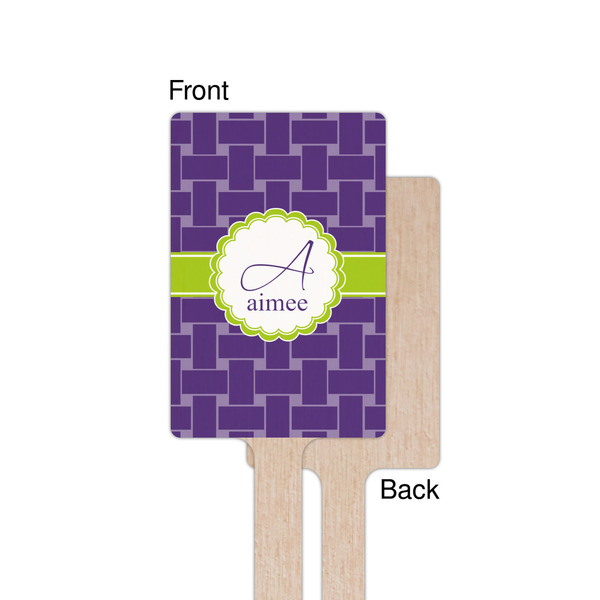 Waffle Weave Wooden 6.25" Stir Stick - Rectangular - Single - Front & Back