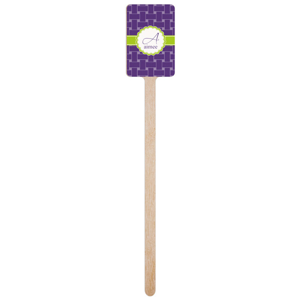 Waffle Weave Wooden 6.25" Stir Stick - Rectangular - Single Stick