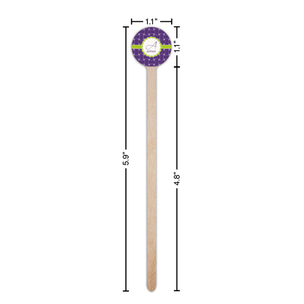 Waffle Weave Wooden 6" Stir Stick - Round - Dimensions
