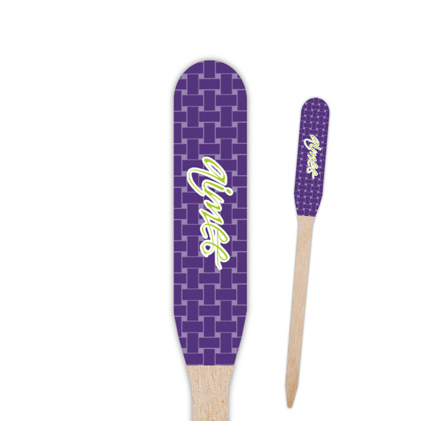 Custom Waffle Weave Paddle Wooden Food Picks - Double Sided (Personalized)