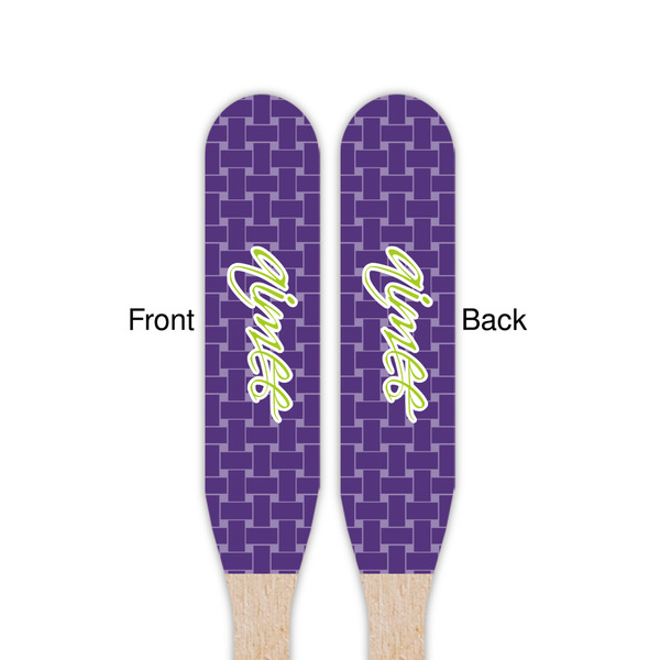 Waffle Weave Wooden Food Pick - Paddle - Double Sided - Front & Back