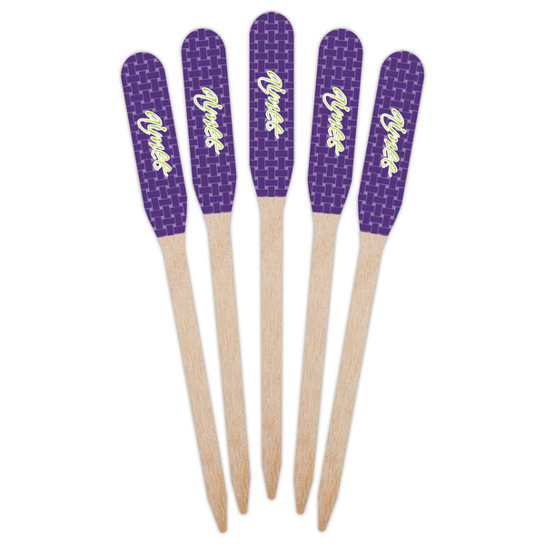 Waffle Weave Wooden Food Pick - Paddle - Fan View