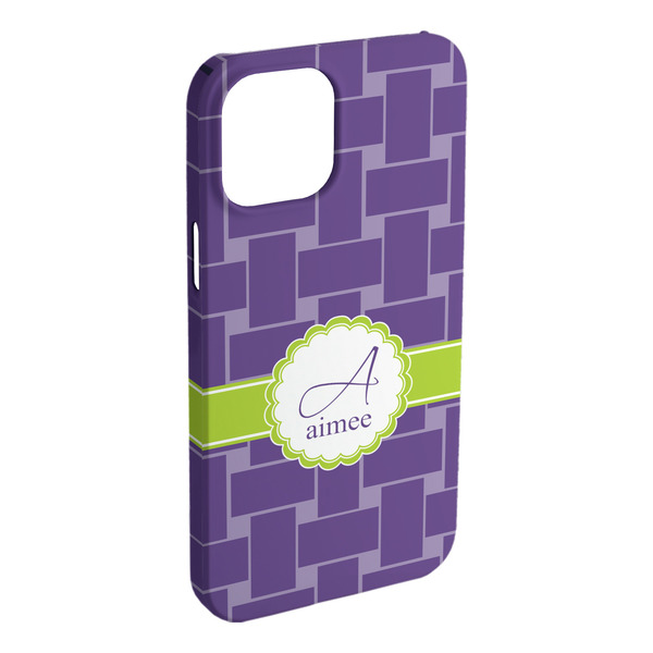 Custom Waffle Weave iPhone Case - Plastic - iPhone 15 Plus (Personalized)