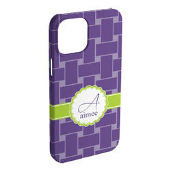 Waffle Weave iPhone Case - Plastic - iPhone 15 Pro Max (Personalized)