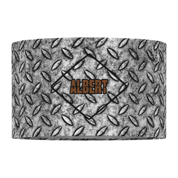 Diamond Plate 12" Drum Lampshade - FRONT (Fabric)