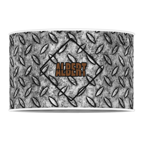 Diamond Plate 12" Drum Lampshade - FRONT (Poly Film)