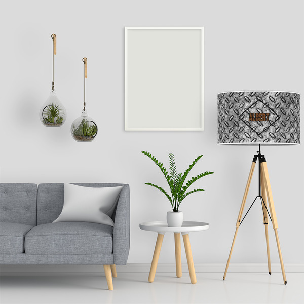 Diamond Plate 12" Drum Lampshade - LIFESTYLE