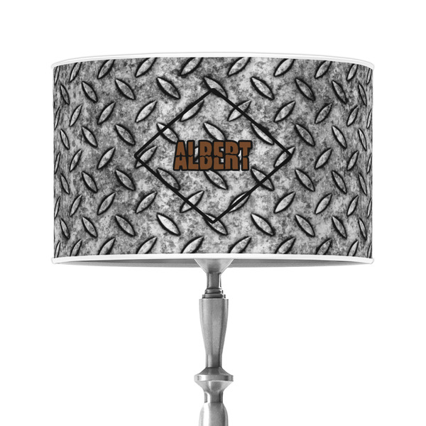 Custom Diamond Plate 12" Drum Lamp Shade - Poly-film (Personalized)