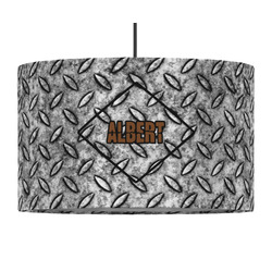 Diamond Plate 12" Drum Pendant Lamp - Fabric (Personalized)