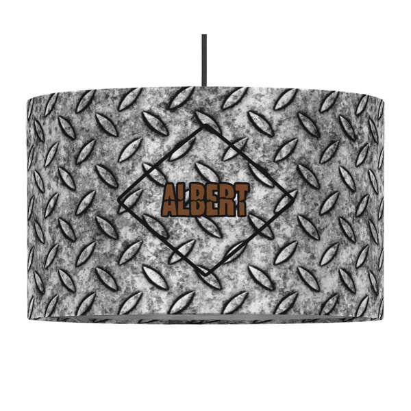 Custom Diamond Plate 12" Drum Pendant Lamp - Fabric (Personalized)