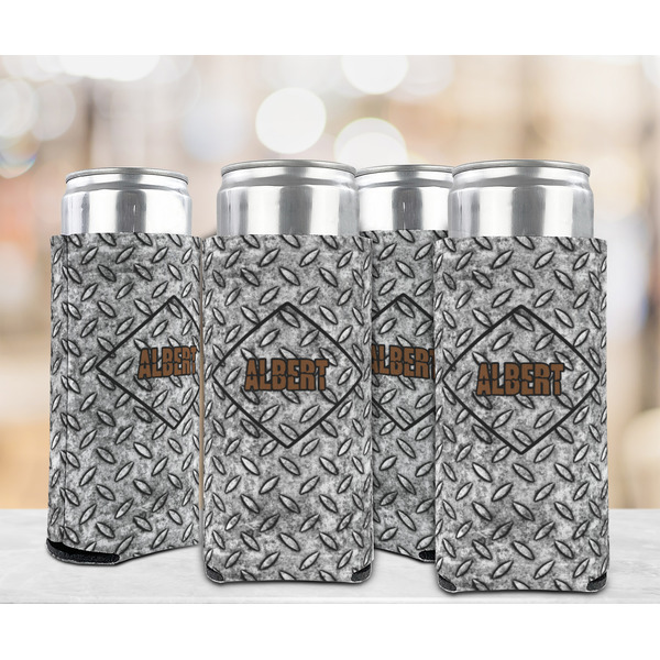 Diamond Plate 12oz Tall Can Sleeve - Set of 4 - LIFESTYLE