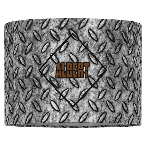 Diamond Plate 16" Drum Lampshade - FRONT (Fabric)