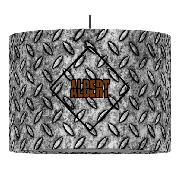 Custom Diamond Plate 16" Drum Pendant Lamp - Fabric (Personalized)