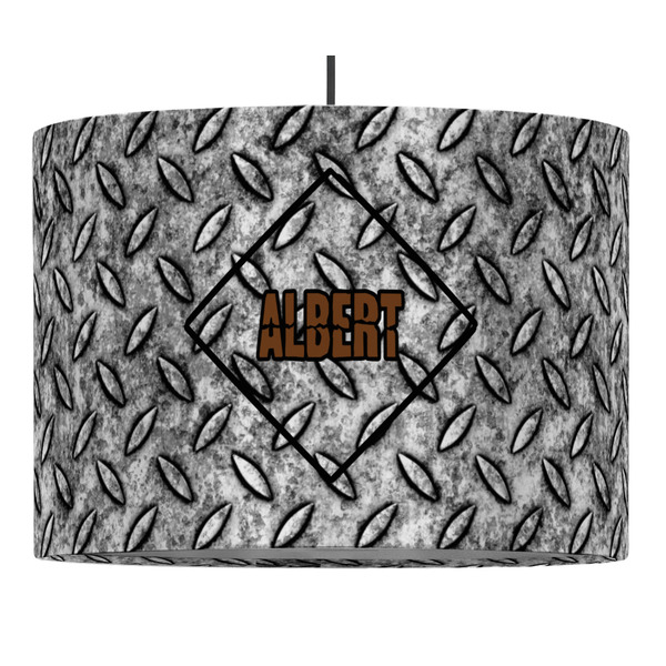 Diamond Plate 16" Drum Lampshade - PENDANT (Fabric)