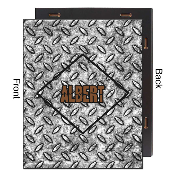 Diamond Plate 16x20 Wood Print - Front & Back View