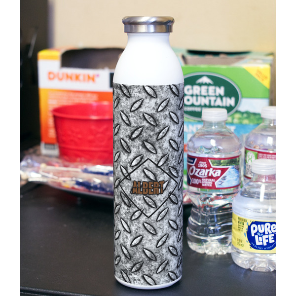 Diamond Plate 20oz Water Bottles - Full Print - In Context