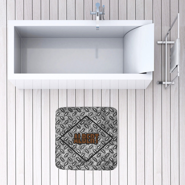 Diamond Plate 48x48 Foam Memory Mat - LIFESTYLE