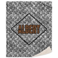Diamond Plate Sherpa Throw Blanket (Personalized)