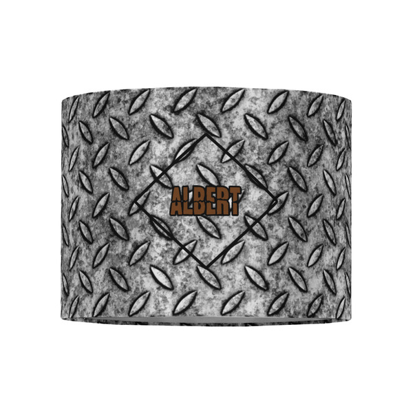 Diamond Plate 8" Drum Lampshade - FRONT (Fabric)